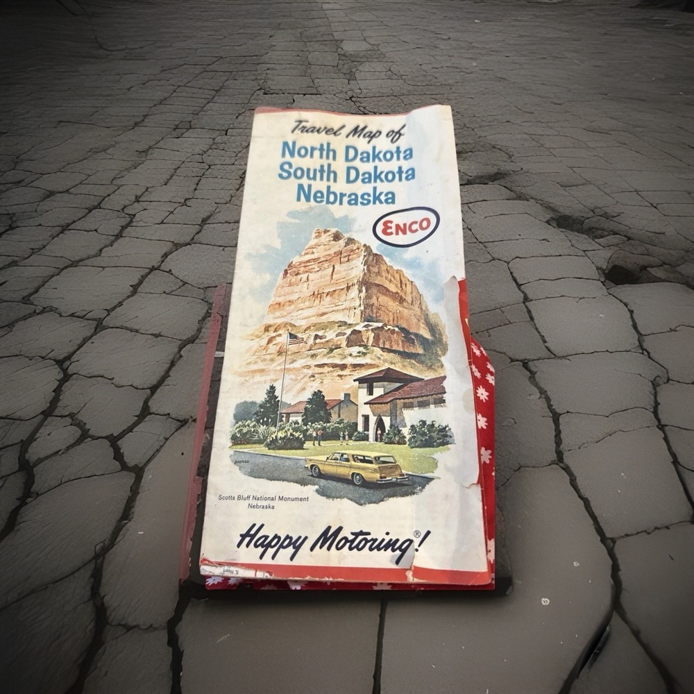 Vintage 1963 North & South Dakota and Nebraska Road Map – Humble‎ Oil Co. (Enco)